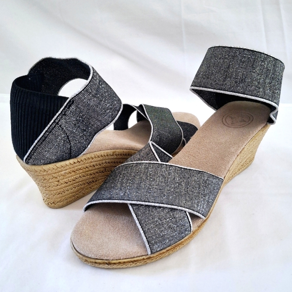 The Charleston Shoe Company Cannon Criss-Cross Espadrille Wedge Sandal S…